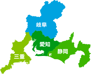 愛知県・岐阜県・三重県・静岡県地図